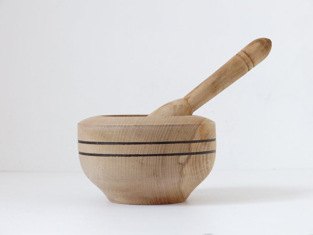 Mortier Et Pilon En Céramique Bois Garneck - Bol Traditionnel Pour Epices Et Ail