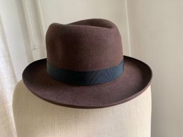 Klassischer Herrenhut dunkelbraun Gr. 57 Vintage
