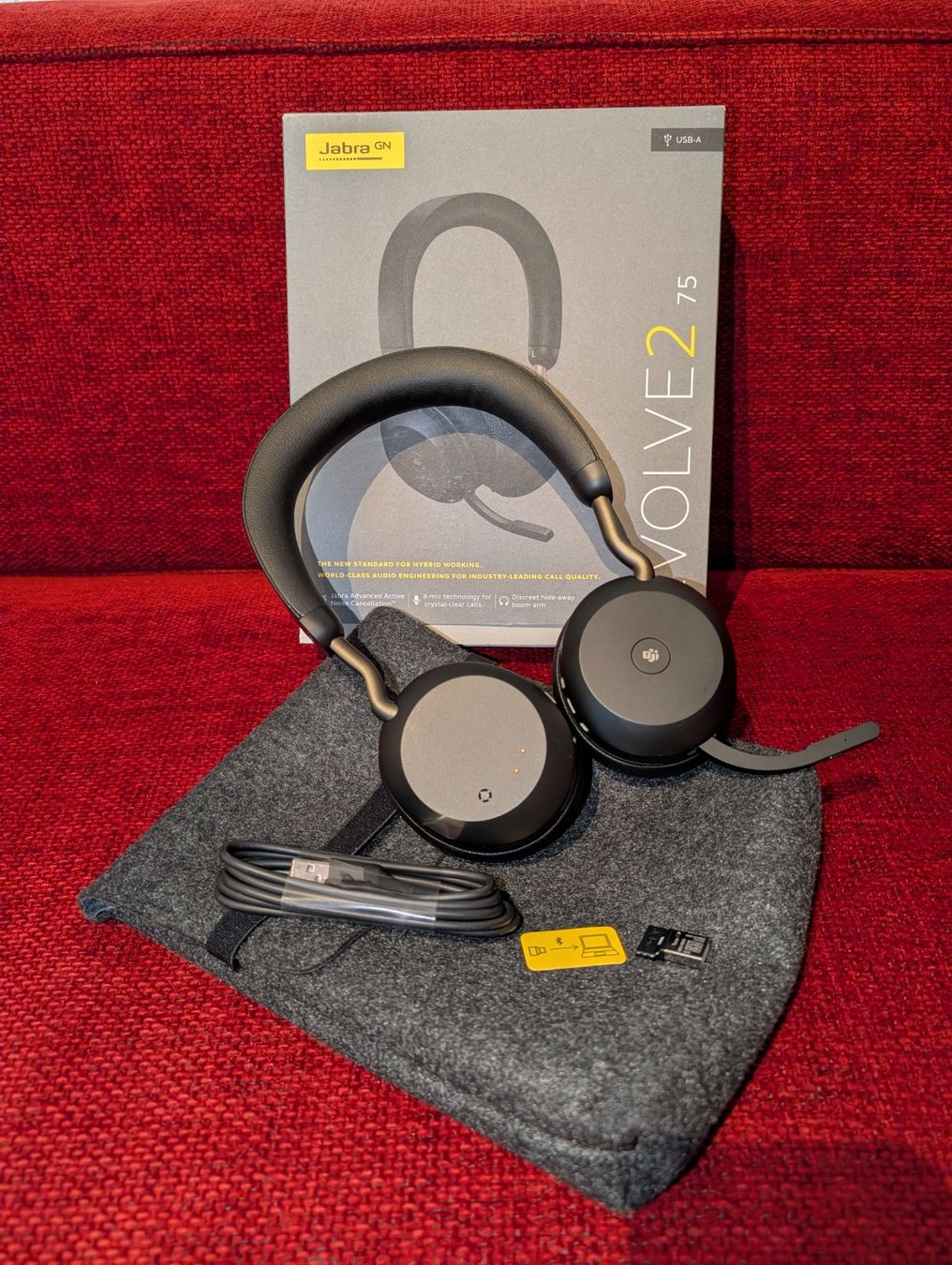 Jabra Cuffie: Jabra Evolve2 75 Active Noise Cancelling Kopfhörer mit USB-A – Usato da Winterthur venduto da platten-laden