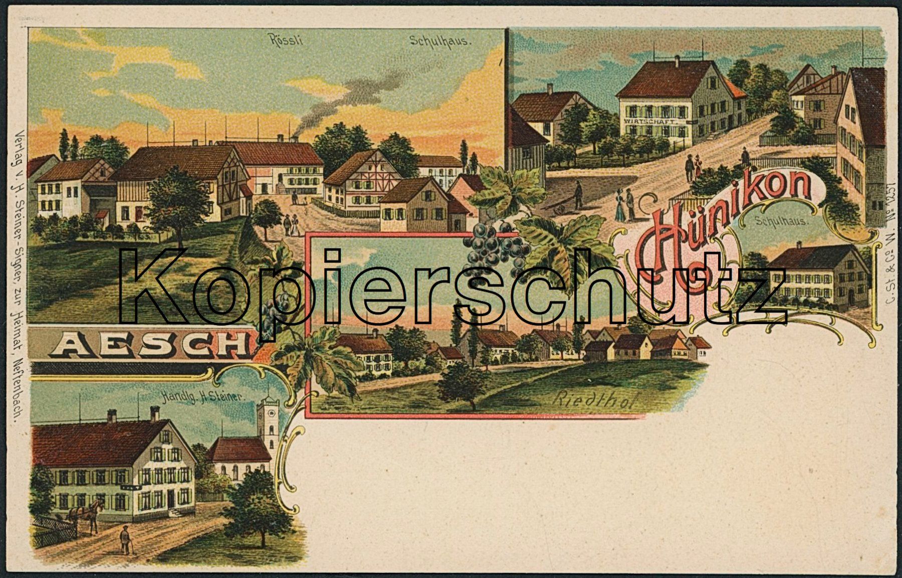Cartoline postali: ZH Hünikon - Aesch - Litho - Neftenbach – Nuovo (secondo la descrizione) da Schindellegi venduto da dolpitz