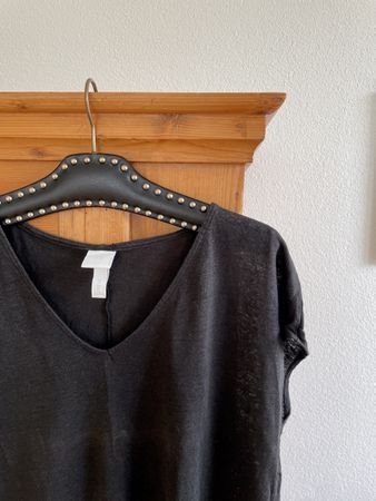 H&M | Leinen | T-Shirt | schwarz | Gr XS 