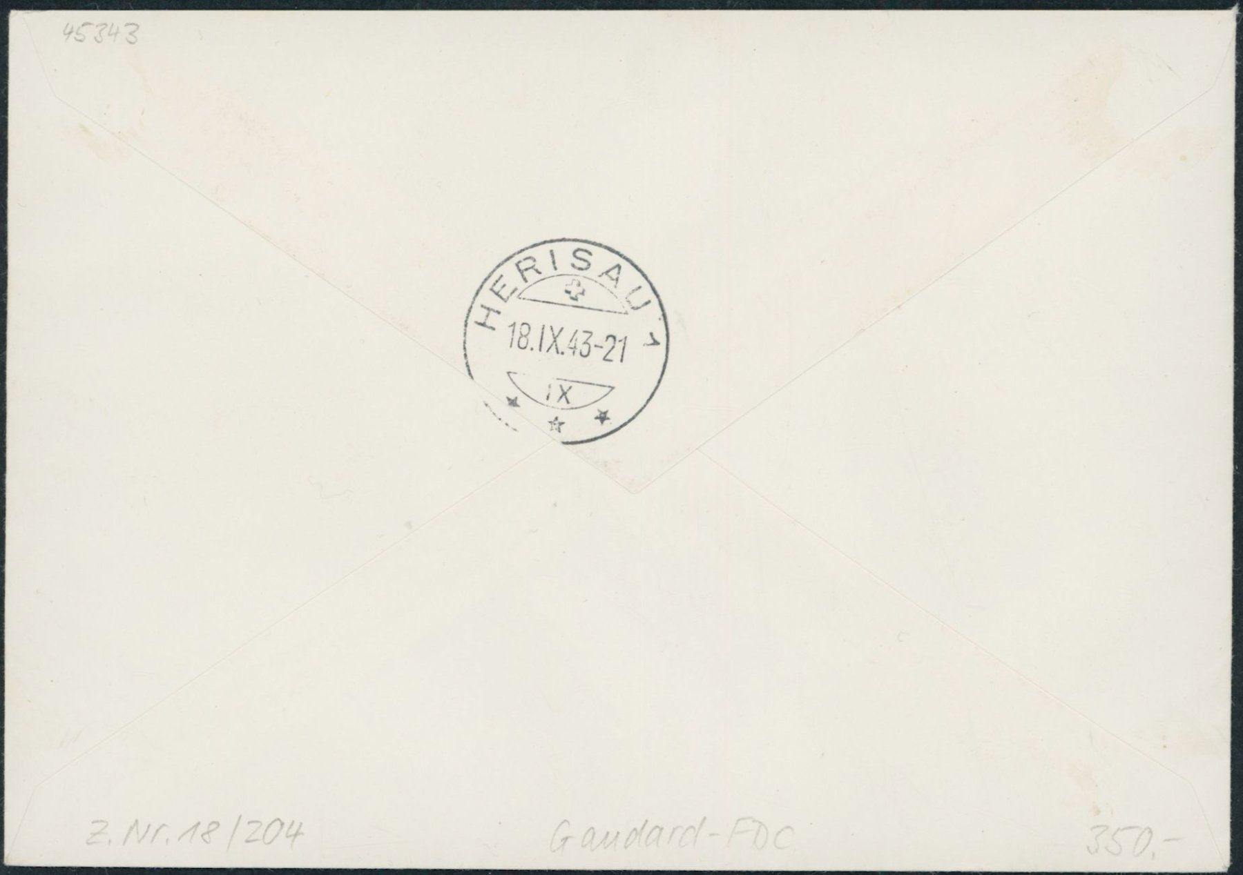 Alle Briefmarken: 1943 - Genf - Naba - Block - Ersttagsbrief FDC ET - Gaudard – Gebraucht aus Schindellegi von leecollect 1