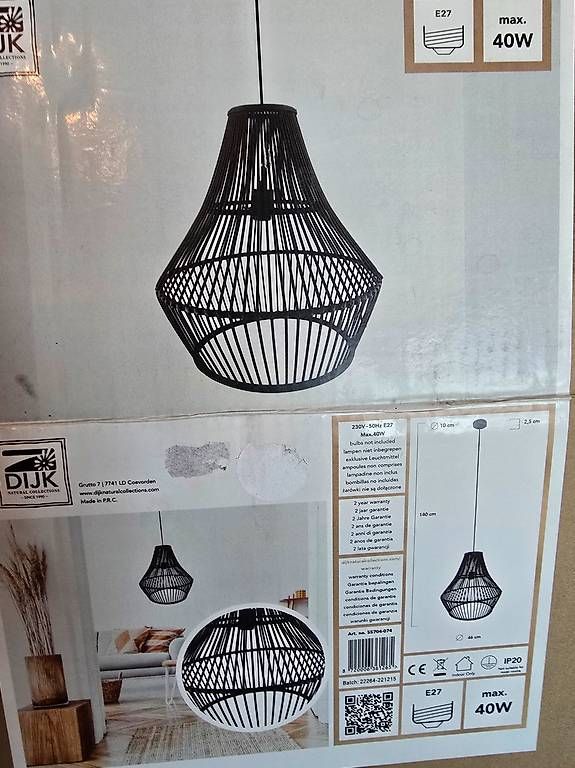 Lampade: Rattan Leuchte schwarz gr. – Usato da Salez venduto da Roland.wo 2