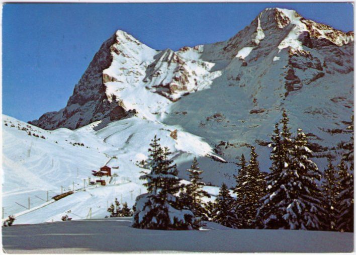 Cartoline postali: Wengeralp - hotel Jungfrau mit Eiger + Mönch – Usato da Binningen venduto da Mountainrider