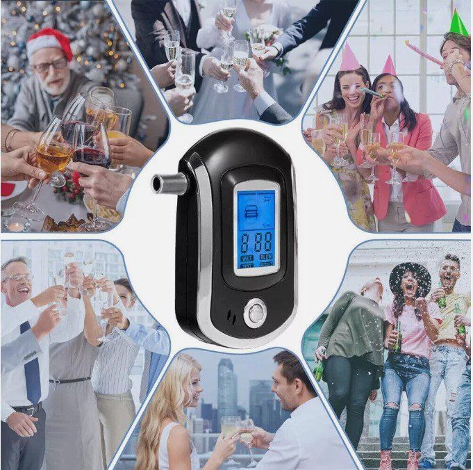 Cablelera Alkoholtester Mit LCD Display - Professioneller Atemalkoholtest Mit 20 Mundstücken