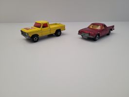 2 LESNEY MATCHBOX PICK-UP TRUCKS (1973/1977) 1/64
