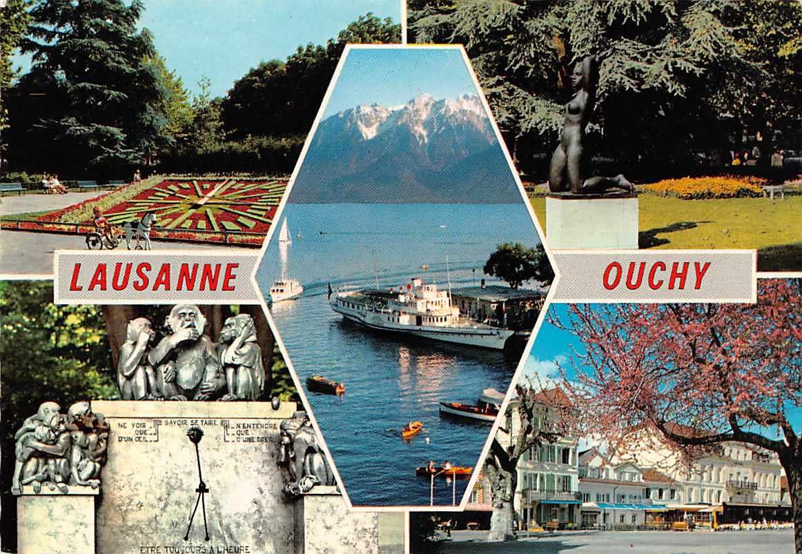 Cartoline postali: 5X SOUVENIR de LAUSANNE - OUCHY – Usato da Winterthur venduto da SchatzchischtliWinti 1