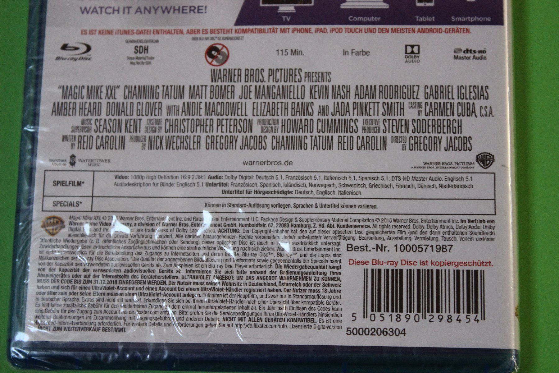 Tutti i DVDs: MAGIC-MIKE XXL (BLU-RAY) originalverpackt – Nuovo e nell'imballaggio originale da Tübach venduto da JamesStone 5