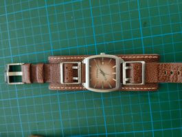 Original Fossil Uhr mit vier Echtleder-Wechselarmbändern