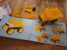 Laser Pegs 4 in 1 Bausatz "Baumaschinen" gelb, vollständig