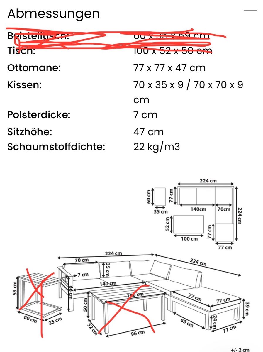 Beliani Divani: Garten Lounge Set, L-Sofa – Usato da Seengen venduto da Choco03 6