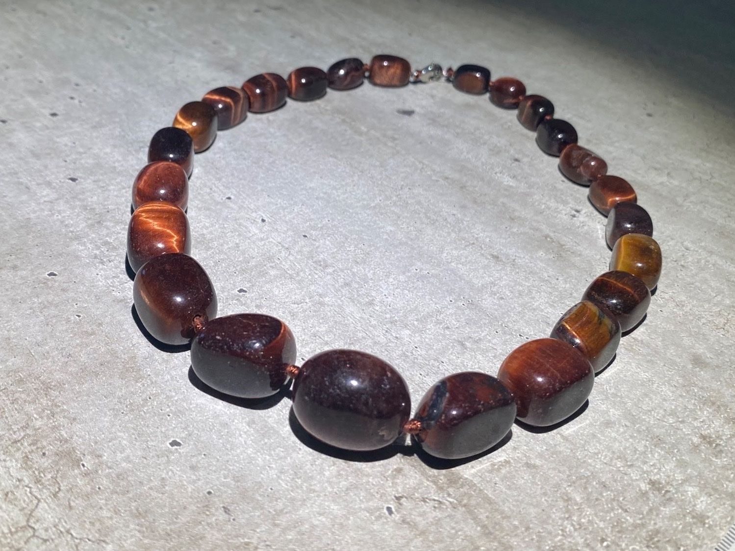 Catenine: Tiger eye   Tigerauge Edelstein Halskette – Nuovo e nell'imballaggio originale da Laax GR venduto da krippenfiguren-laax 2