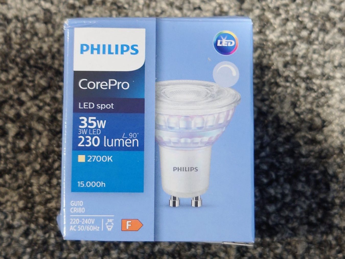 Philips Lampade: Philips CorePro LEDspot 827 36° LED, dimmbar GU10 – Nuovo (secondo la descrizione) da Winterthur venduto da Tenderizer3000 1