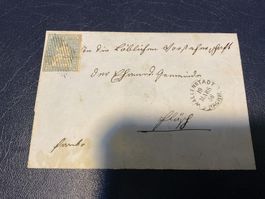 1856 Zu. 23B auf Faltbriefhülle von Wallenstadt, RS Chur