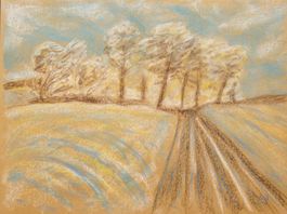 Pastell Zeichnung: Waldrand