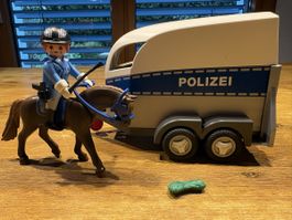 Playmobil Set Polizei Pferd mit Pferdeanhänger