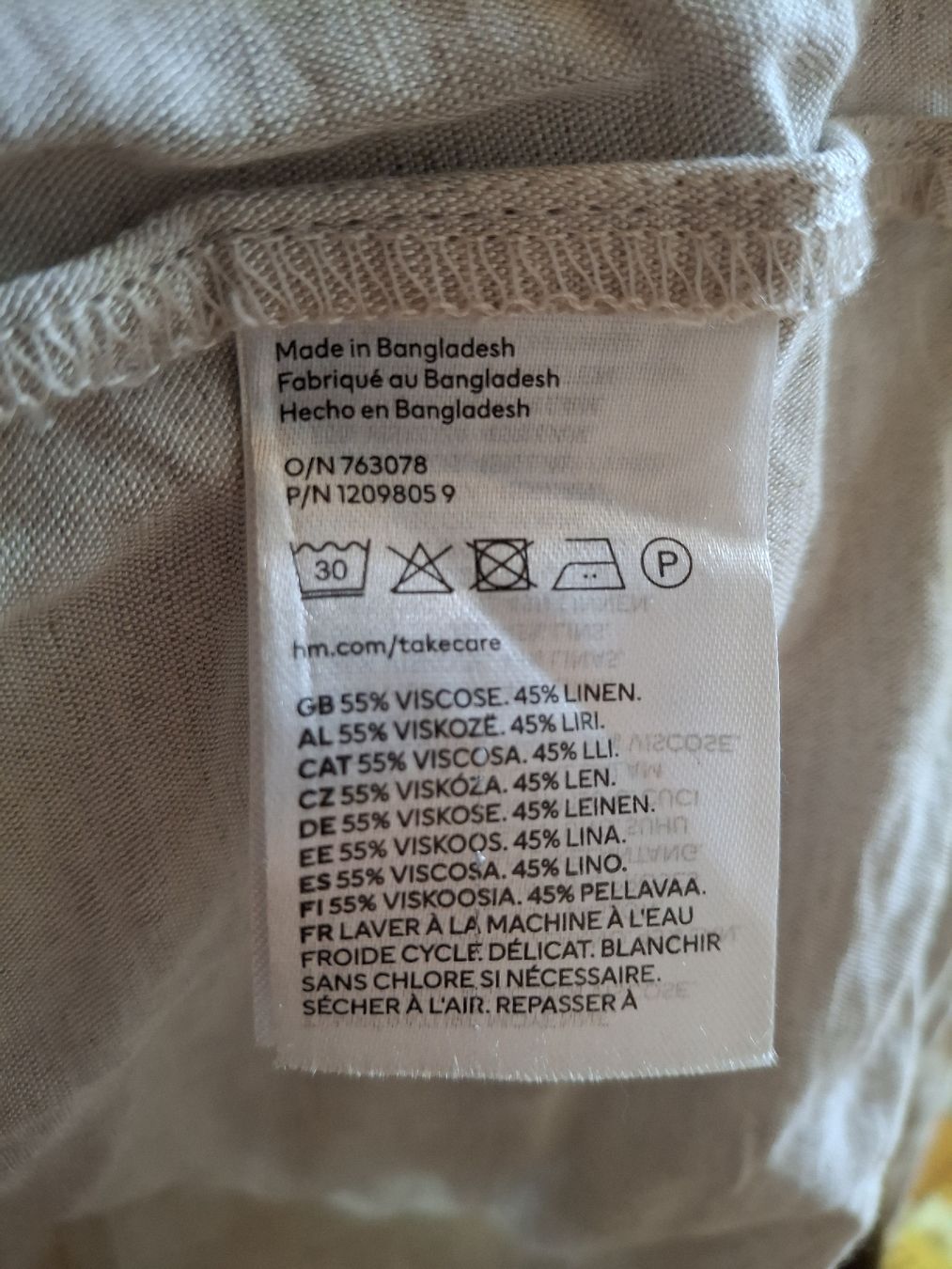 H&M Camicette: Mama Bluse Gr. S, hellbeige, Leinengemisch, H&M Umstandsmode – Usato da Mamishaus venduto da Salima 6