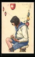 Schweizer Bundesfeier 1925, Knabe in Mat