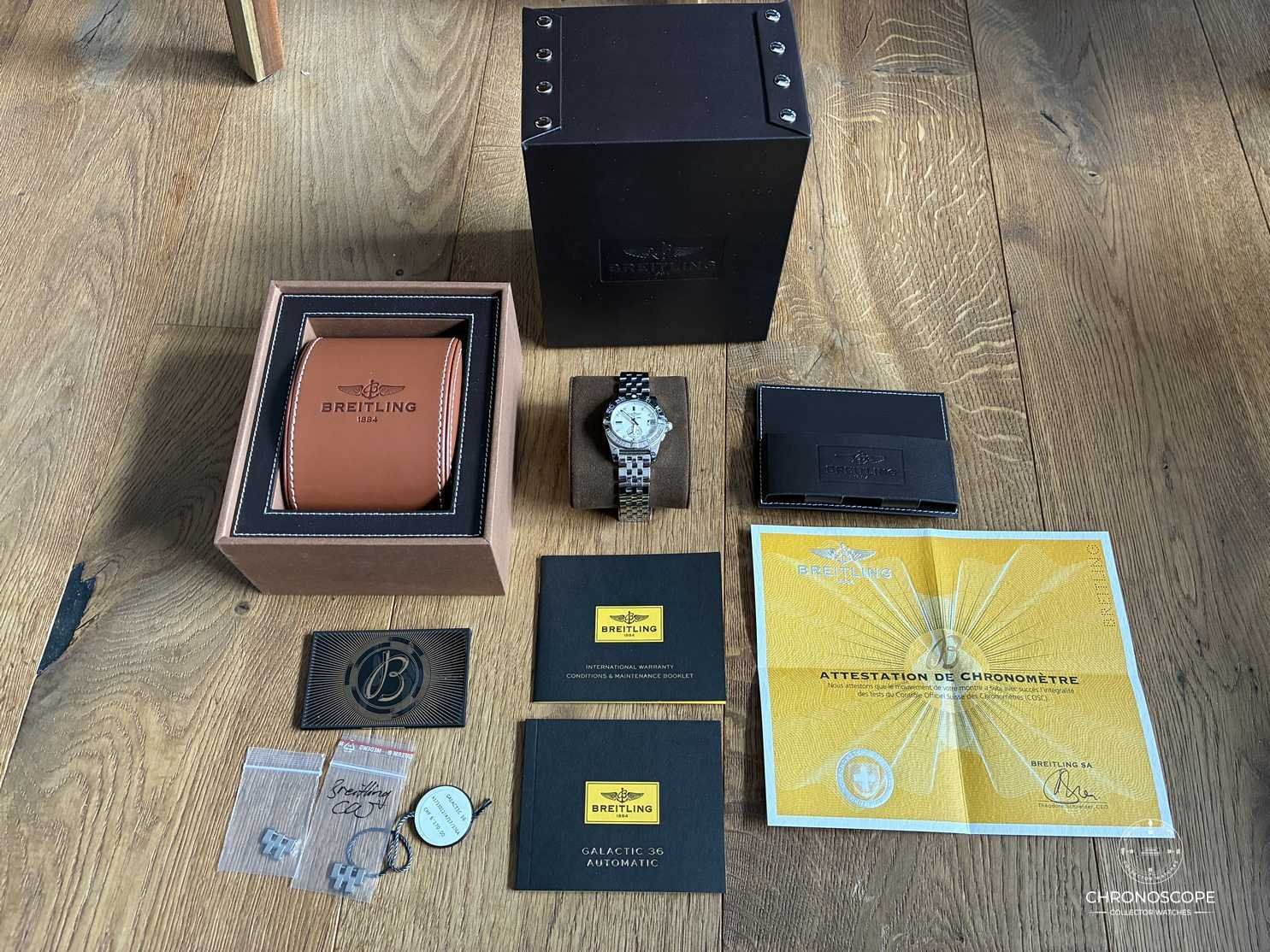 Breitling Orologi: Breitling Galactic ref. A3733012 factory set diamonds, full – Usato da Luzern venduto da ChronoScope6004 8