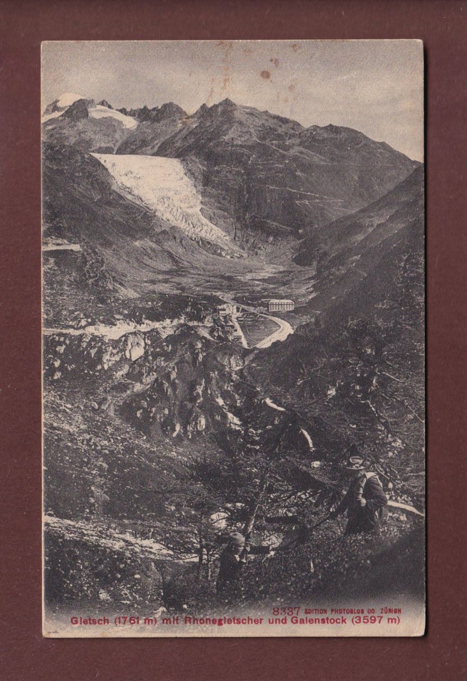 Ansichtskarten: GLETSCH - Rhonegletscher - 1908 – Gebraucht aus Pully von nicecards
