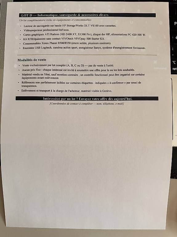Autres articles bureau & commerces: Destockage matériel professionnel  – D'occasion à Genève par Belmondo54 1