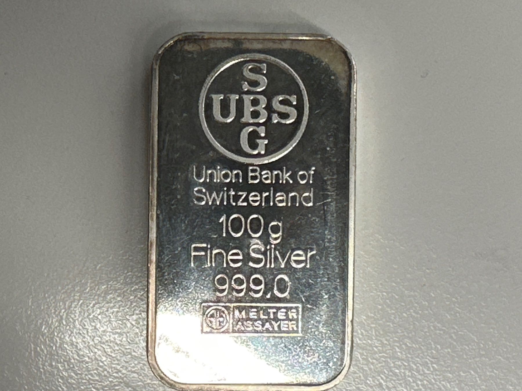 Metalli preziosi: 100g Silberbarren  UBS – Usato da Herisau venduto da herau