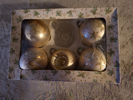 Sehr alte,Vintage Christbaumkugeln,Glas, Champaner mit Dekor