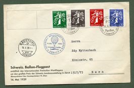 1 Flugbrief Ballon-Flugpost 1939 illustriert
