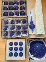Set *NEU* Weihnachtskugeln Mundgeblasen Glas Blau Gold NEU