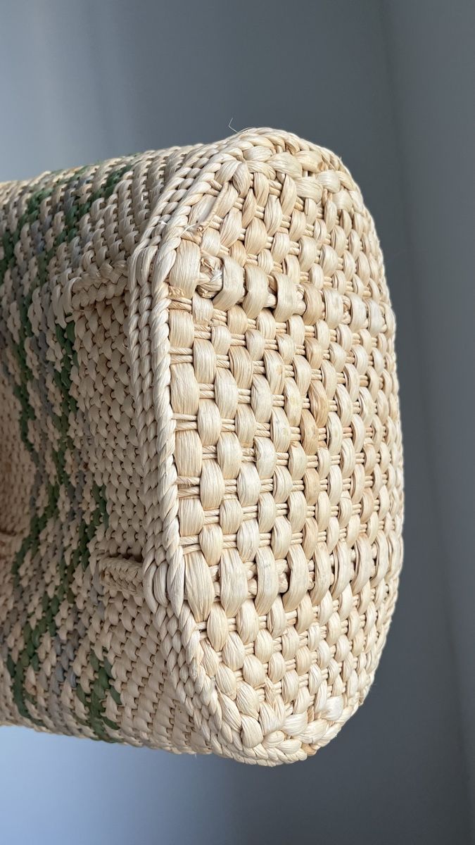 Altro per la casa: VINTAGE HANDMADE RAFFIA GREEN MAXI BAG – Usato da Lugano venduto da yul_fhg2 6