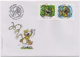 Marsupilami Serie auf illustriertem FDC mit ET-Vollstempel