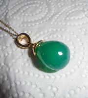 Echtschmuck: Onyx-Silberanhänger grün