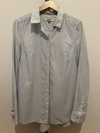 Tommy Hilfiger Damen Hemd Bluse XS Hellblau Weiss gestreift