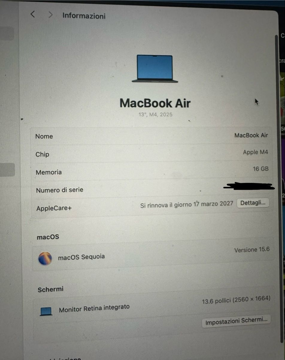 Apple Portables: MacBook Air M4 2025,+APPLE CARE  – Neuf (Voir description) à La Chaux-de-Fonds par sou_z5tg 7
