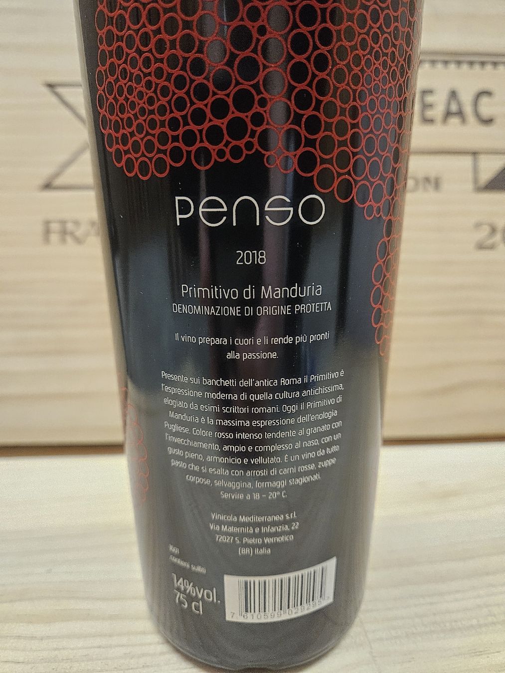 Vino: Penso Primitivo di Manduria 2018  – Nuovo e nell'imballaggio originale da Zofingen venduto da WouterSamwel 2