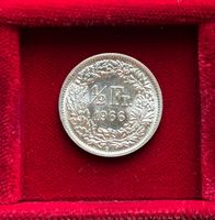 Schweiz 1/2 Silber-Franken 1966 unz Stehende Helvetia