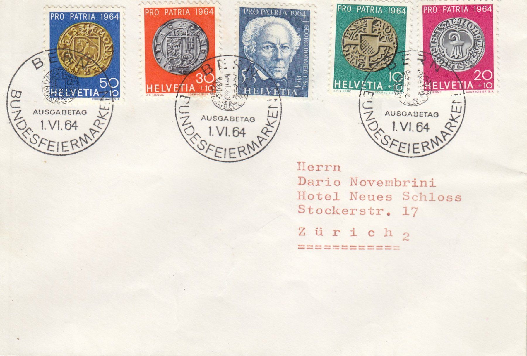 Alle Briefmarken: 1964 Pro Patria FDC nach Zürich – Gebraucht aus Spreitenbach von Mustang_1105