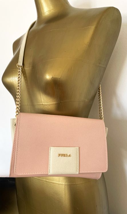 Sac Bandoulière Fourre-tout Furla En Cuir Rose Corail - Taille Moyenne - Neuf Sans étiquette