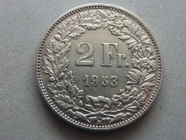 2 Fr.  1953  nur 0,43 Mio. + vorzüglich.