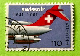  Nr.653 Sonderpostmarken 50 Jahr Swissair GESTEMPELT 1981  ﻿