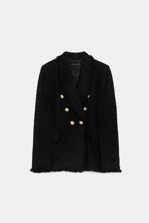 Blazer noir Zara en tweed - S 