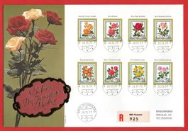 PJ 1977 FDC Rosen 65 Jahre PJ-Marken illustr. Luxusbrief