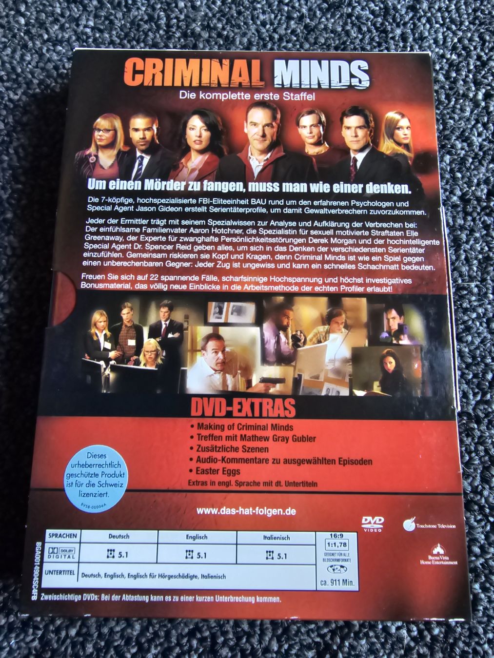 Tutti i DVDs: Criminal Minds - Die komplette erste Staffel – Usato da Ruswil venduto da jan_bxl5 1