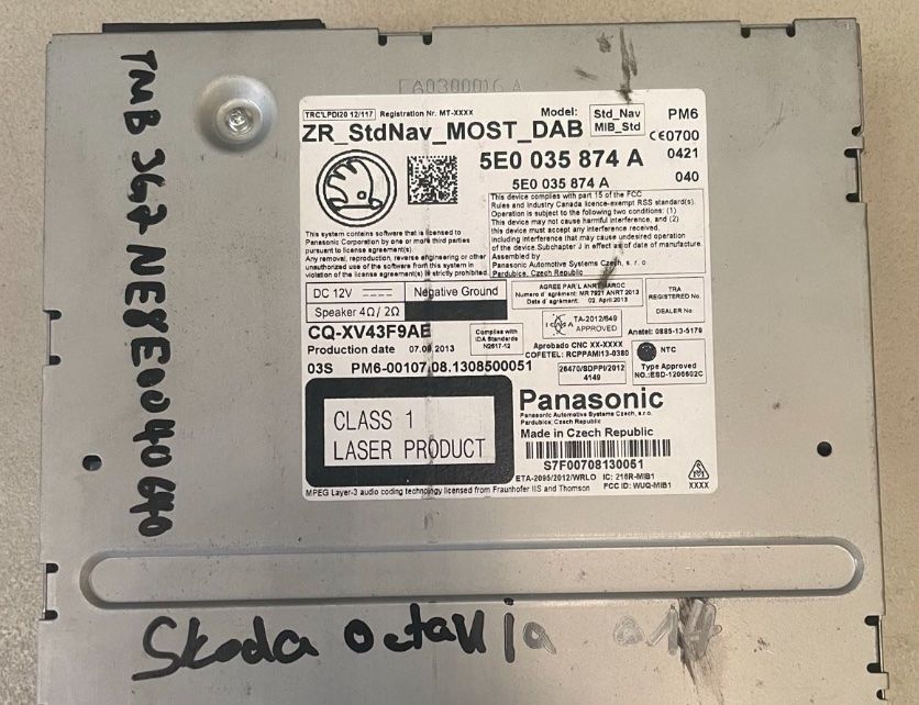 Sistemi audio & multimediali: skoda octavia 5E Navi DAB Multimedia SD 5E0035874A – Usato da Windisch venduto da kar_dp9w 1