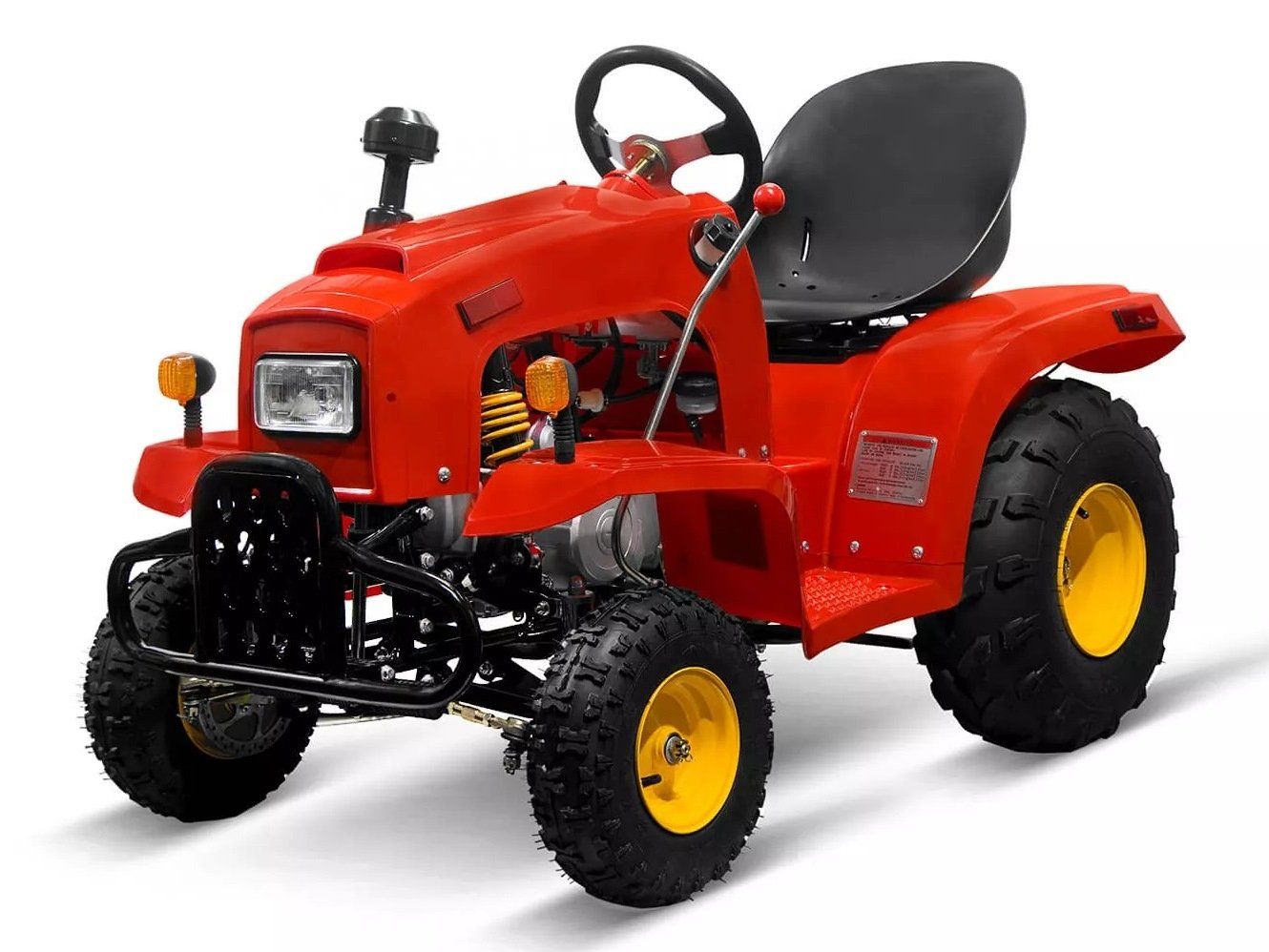 Ccm Mini Quad: Mini-Traktor rot mit 110ccm 4-Taktmotor mit Anhänger – Nuovo e nell'imballaggio originale da Entlebuch venduto da Hebu