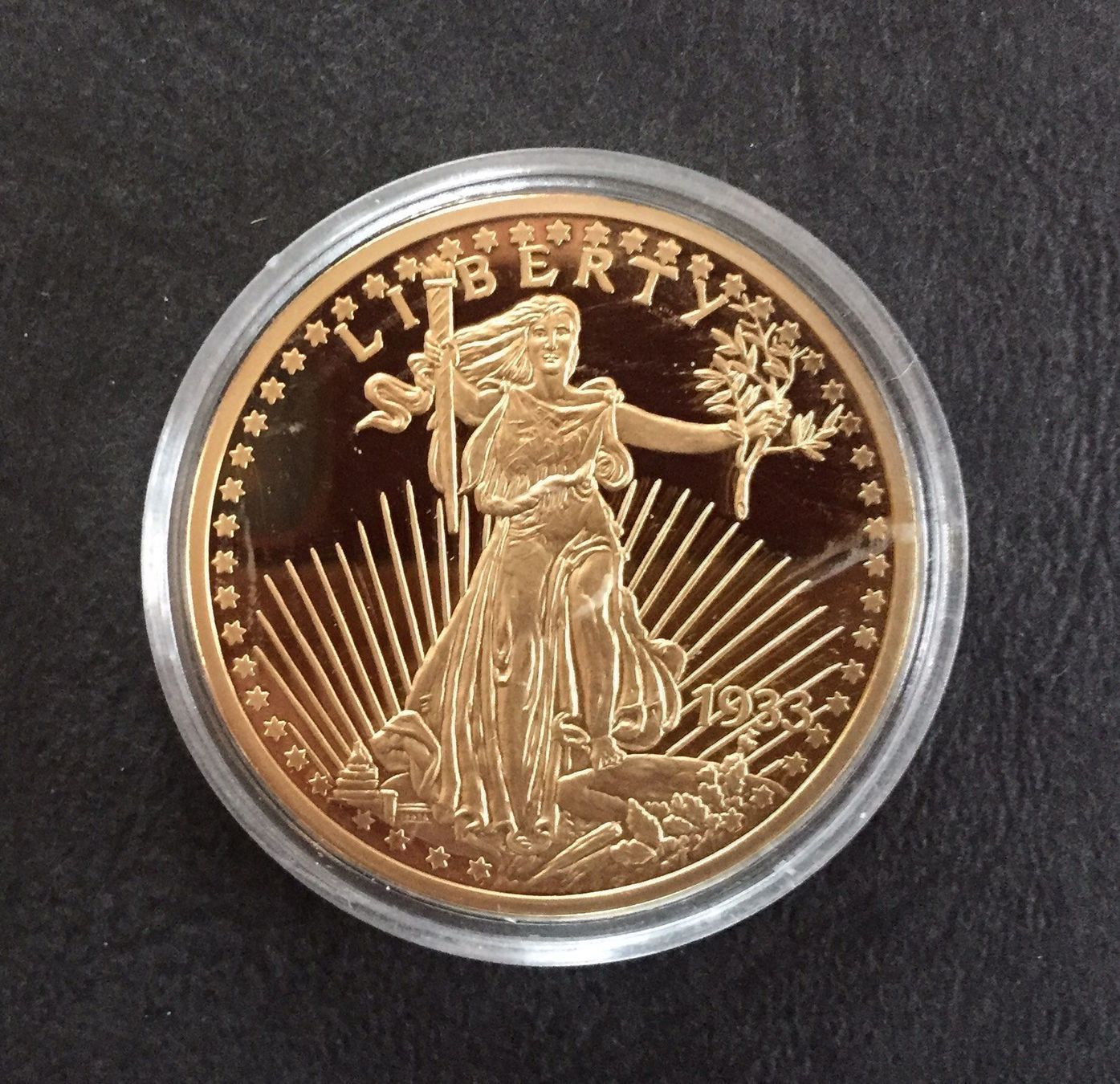 Tutti le monete: Replik Gold Eagle von 1933 – Nuovo e nell'imballaggio originale da Einsiedeln venduto da Fundgrube59 1