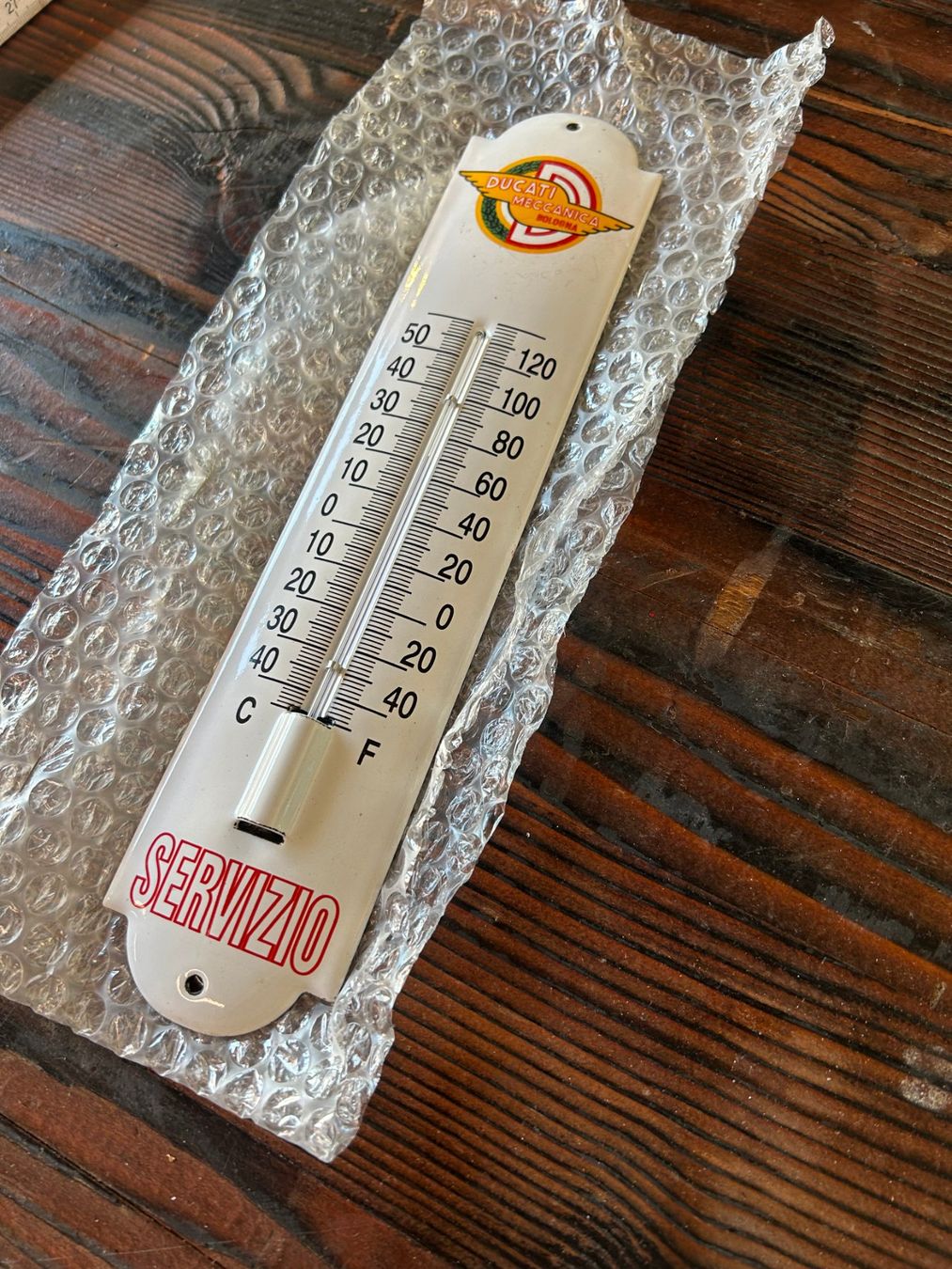 Ducati Insegne: Emaille Thermometer DUCATI SERVICE 6,5 x 30 cm – Usato da Sugiez venduto da brockicenter 3