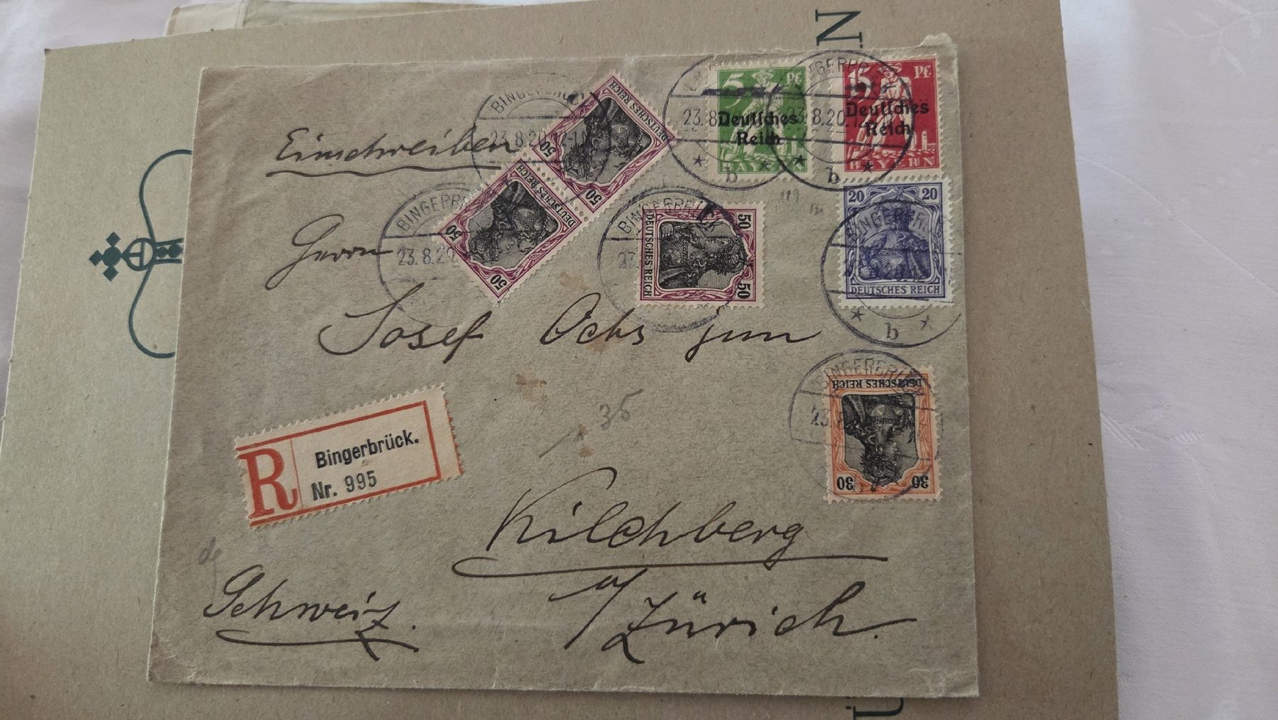 Alle Briefmarken: 1920 Brief  Deutsches Reich – Gebraucht aus Arni AG von Moth68
