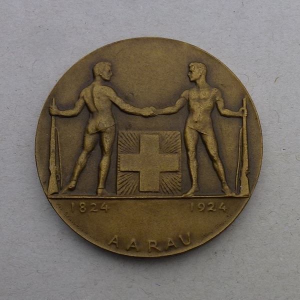 Medaglie: Medaille ++ Jahrhundertfeier Aarau 1924 – Usato da Walkringen venduto da Casablanca777