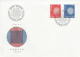 1970 481-85 2 FDC Europa + Ziffermarken